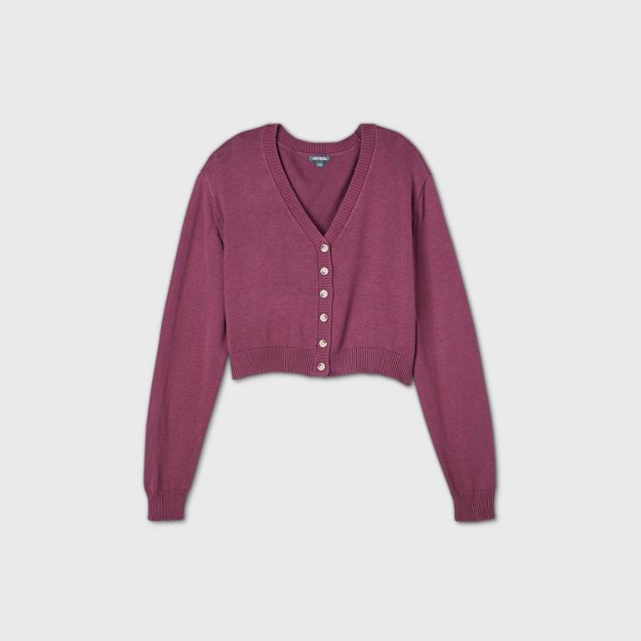 Women's Cropped Button-front Cardigan - Wild Fable