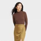 Women's Turtleneck Bodysuit - A New Day Brown