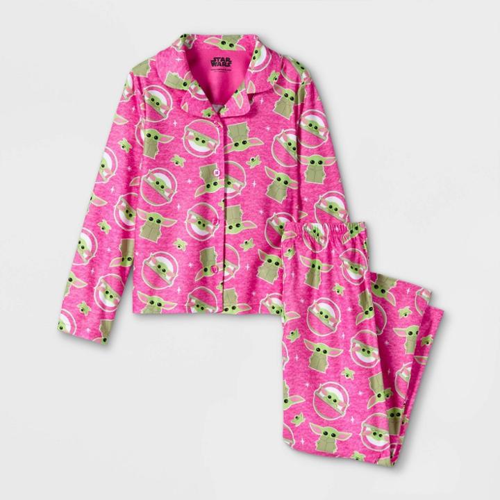 Girls' Star Wars Baby Yoda 2pc Coat Pajama