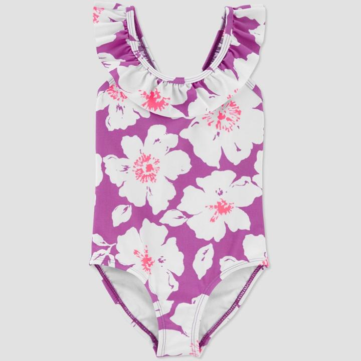 Baby Girls' Floral One Piece Swimsuit - Just One You Made By Carter's Purple
