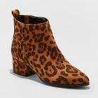 Women's Valerie Microsuede City Ankle Bootie - A New Day Brown