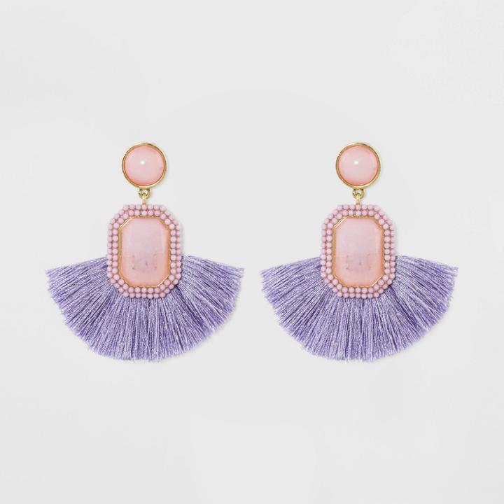 Sugarfix By Baublebar Monochrome Fringe Drop Earrings - Heathered