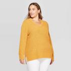 Women's Plus Size Long Sleeve V-neck Textured Pullover Sweater - Universal Thread
