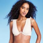 Women's Underwire Tunneled Shoulder Tie Bikini Top - Shade & Shore Off-white