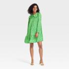 Women's Puff Long Sleeve Dress - Who What Wear Green Floral