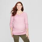 Maternity Textured Lace-up Sweatshirt - Isabel Maternity By Ingrid & Isabel Xl, Women's, Pink