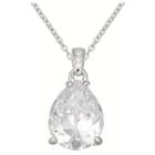 Target Women's Pear Shaped Cubic Zirconia Pendant On Sterling Silver Cable Chain - Clear/silver