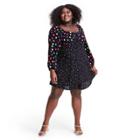 Plus Size Polka Dot Long Sleeve Swing Dress - Rixo For Target Black