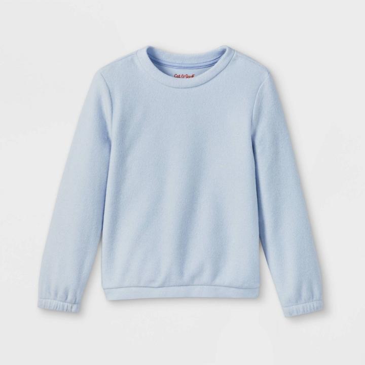Girls' Crewneck Pullover Soft Fleece Sweatshirt - Cat & Jack