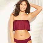 Women's Flounce Bandeau Bikini Top - Kona Sol Cherry (red)