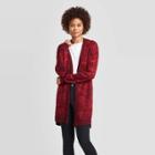 Women's Jacquard Long Sleeve Open Cardigan - Knox Rose Red