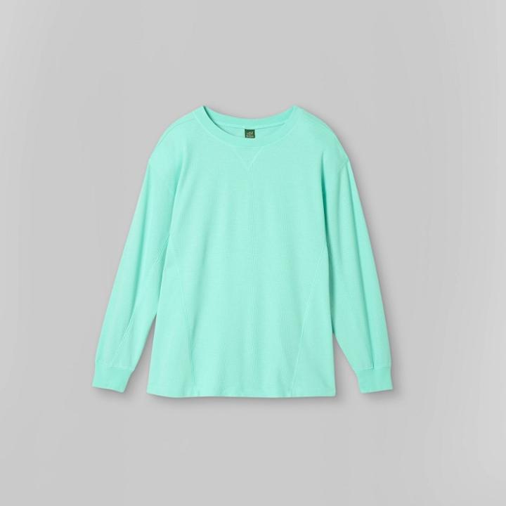 Long Sleeve Thermal Mix Tunic T-shirt - Wild Fable Aqua Green