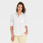 Women's Long Sleeve Gauze Button-down Shirt - Universal Thread White