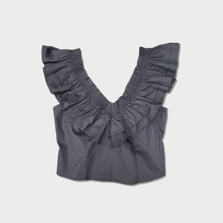 Women's Sleeveless Ruffle Top - Wild Fable Black