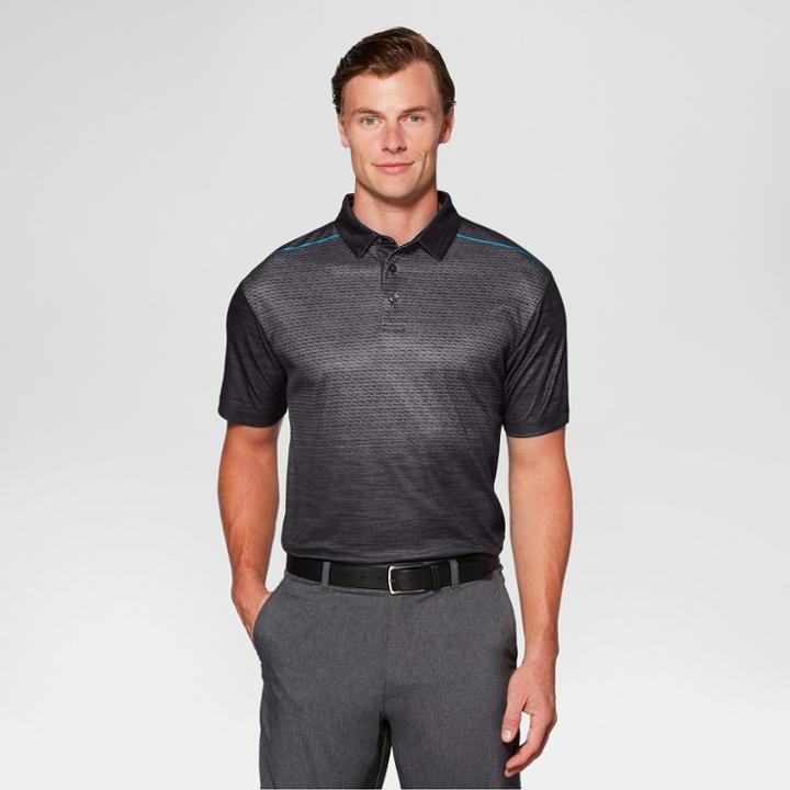 Men's Heather Ombre Golf Polo Shirt - Jack Nicklaus Caviar/black