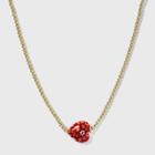 Sugarfix By Baublebar Gold Beaded Heart Pendant Necklace - Red