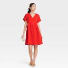 Women's Short Sleeve Shirtdress - Universal Thread Red