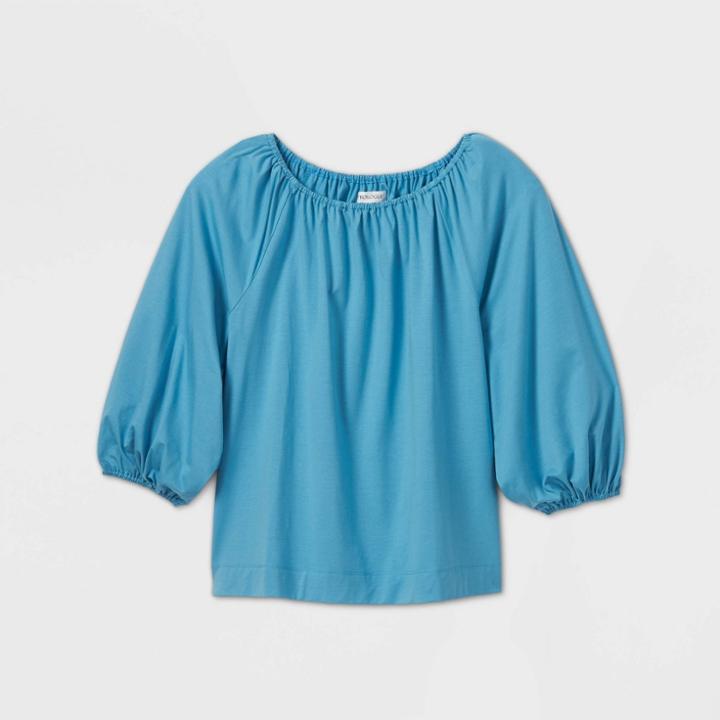 Women's Balloon Long Sleeve Blouse - Prologue Blue