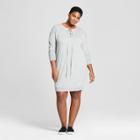 Women's Plus Size Lace-up Sweatshirt Dress - Ava & Viv Heather Gray X
