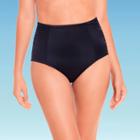 Women's Slimming Control High Waist Ruched Bikini Bottom - Beach Betty By Miracle Brands Black