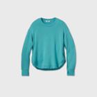 Women's Cozy Curved Hem Sweatshirt - Joylab Turquoise