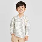 Toddler Boys' Long Sleeve Striped Hooded T-shirt - Art Class White 12m, Toddler Boy's, Beige
