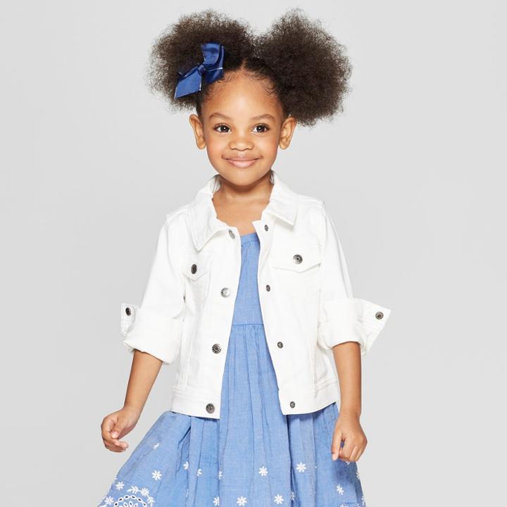 Toddler Girls' Jean Jacket - Cat & Jack White