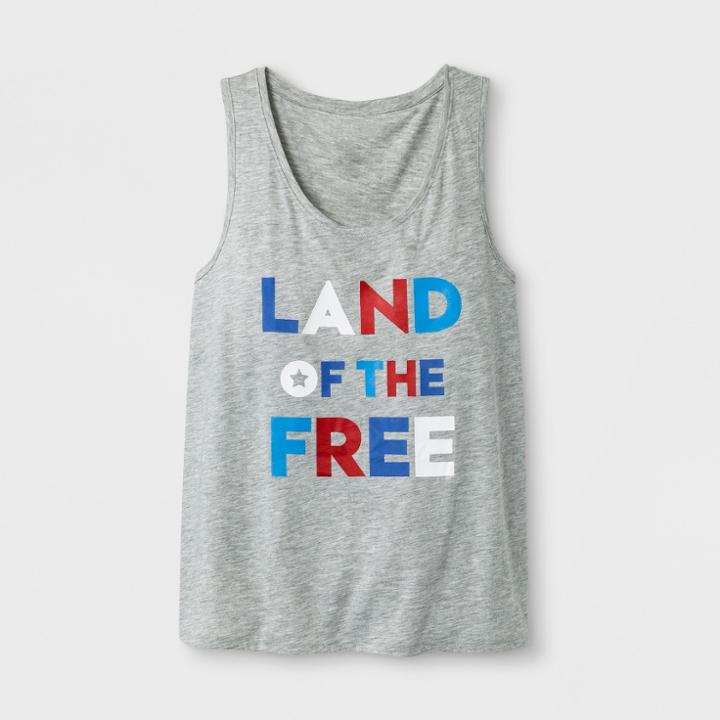 Shinsung Tongsang Women's Land Of The Free Americana Tank Top - Heather Gray