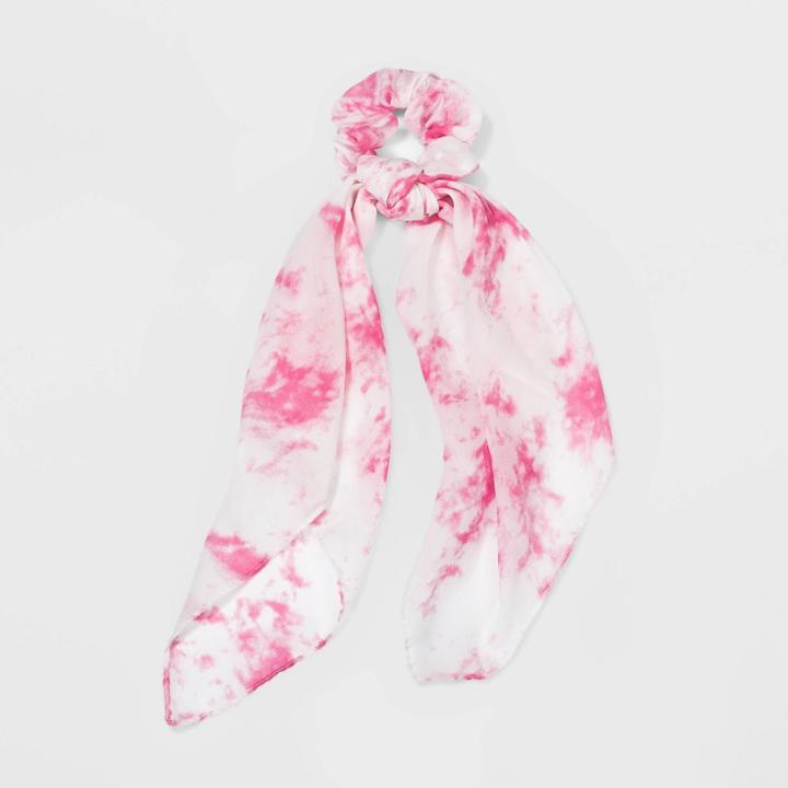 Chiffon Tie Dye Twisters Hair Elastics - Wild Fable Pink/white