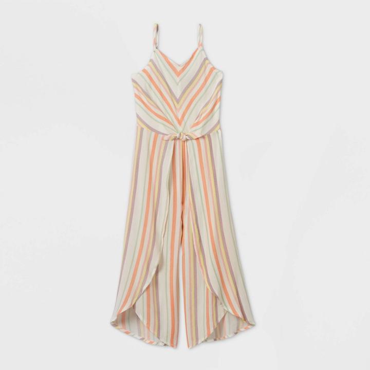 Girls' Tie Front Jumpsuit - Art Class