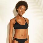 Women's Ribbed Ring Bralette Bikini Top - Xhilaration Black