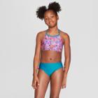 Girls' Wild Confetti Reversible Bikini Set - Art Class Teal