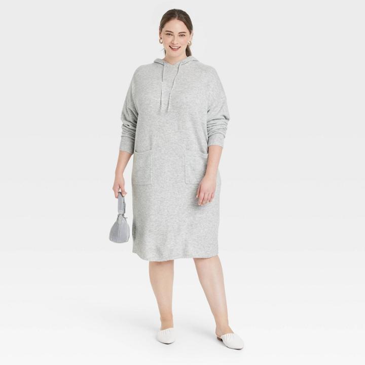 Women's Plus Size Long Sleeve Sweater Dress - A New Day