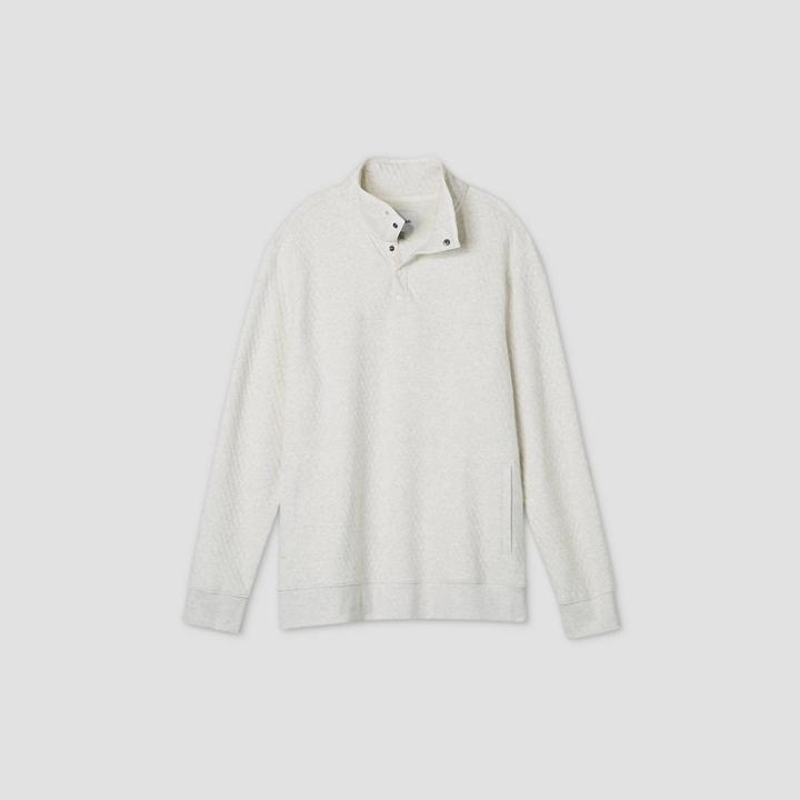 Men's Tall Standard Fit 1/4 Snap Fleece Sweatshirt - Goodfellow & Co