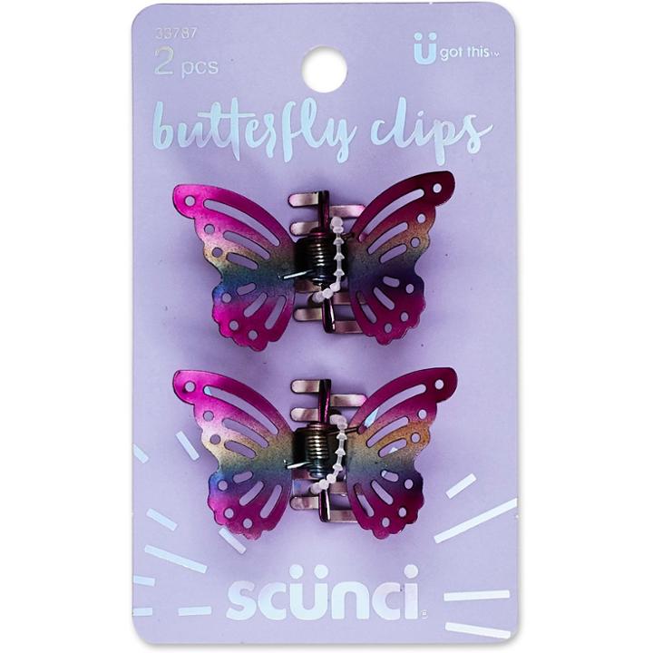 Scünci Scunci Metal Butterfly Jaw Clips - 2pk,