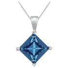 Target Women's Sterling Silver 8mm Square Crystal Pendant - Blue