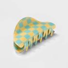 Checkered Print Claw Hair Clip - Wild Fable Blue/yellow