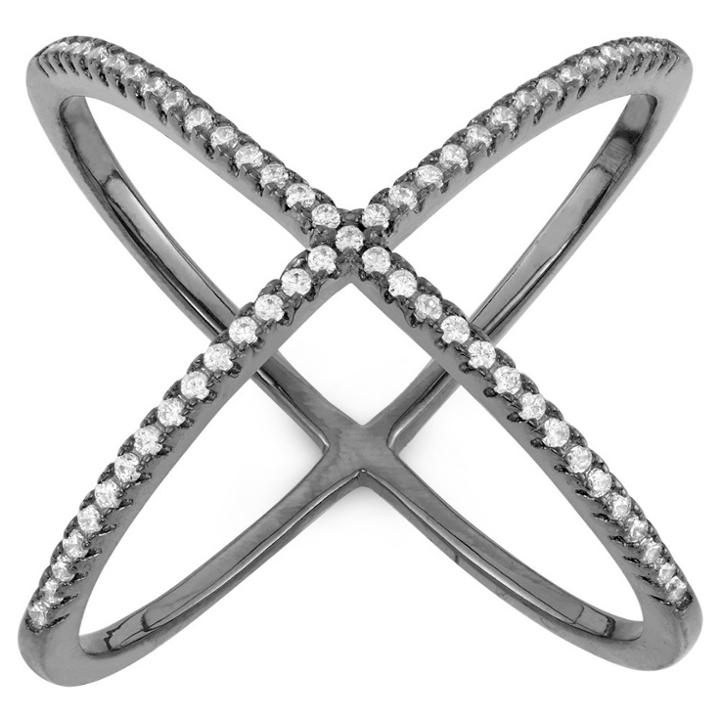 Target 0.32 Ct. T.w. Trend X Cubic Zirconia Ring In Black
