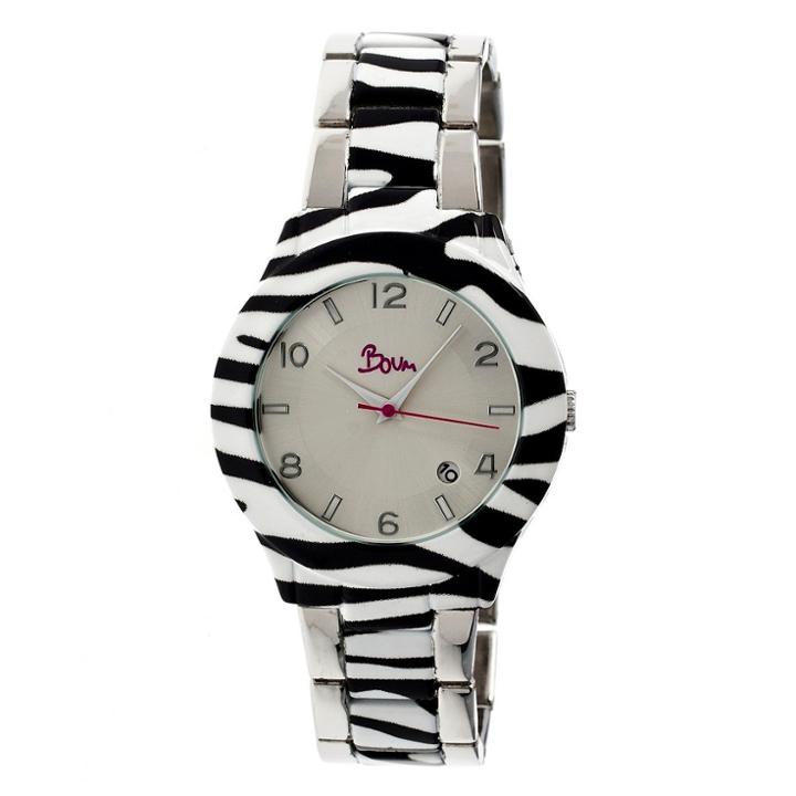 Boum Bombe Women's Unique - Print Bracelet Watch - Silver/gray, Light