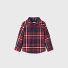 Toddler Boys' Long Sleeve Woven Plaid Button-down Shirt - Cat & Jack Red