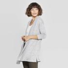 Women's Casual Fit Long Sleeve Open Knit Cardigan - A New Day Gray