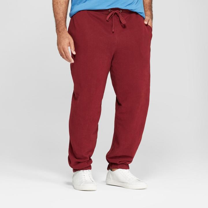 Men's Tall Fleece Cinched Jogger Pants - Goodfellow & Co Berry Cobbler