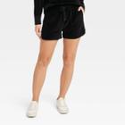 Women's Mid-rise Velour Shorts 3 - Joylab Black