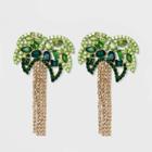Sugarfix By Baublebar Crystal Palm Tree Drop Earrings - Green