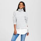 Cliche Women's Turtleneck Sweater To Woven Top - Clich Gray