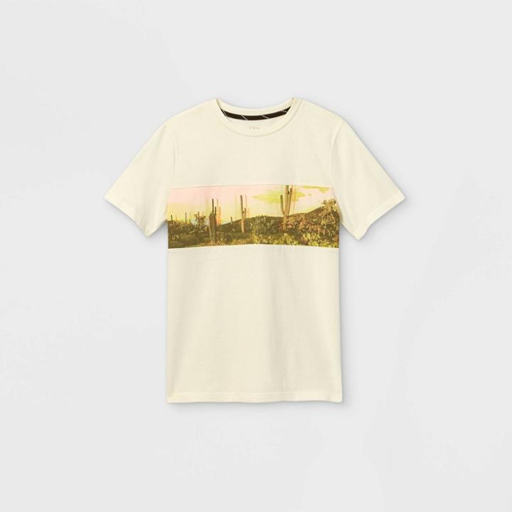 Boys' Cactus Graphic Short Sleeve T-shirt - Art Class Cream