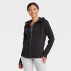Women's Cotton Fleece Zip Front Sweatshirt - All In Motion Black