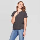Women's Striped Short Sleeve Crewneck Boxy T-shirt - Universal Thread Hemitate