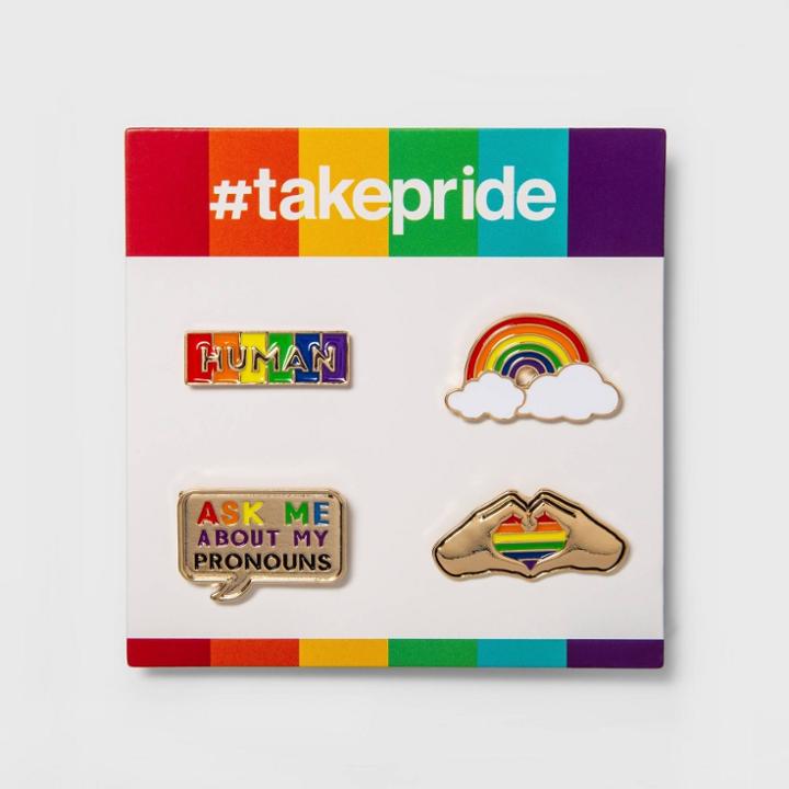 Ev Lgbt Pride Pride Gender Inclusive Enamel Pins - 4pk, Adult Unisex,