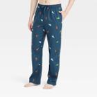 Men's Plaid Flannel Pajama Pants - Goodfellow & Co Dark Blue